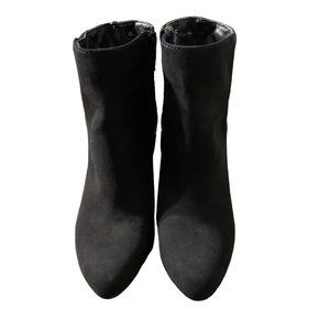 Express Black Suede Thin Heel Ankle Booties Size 8